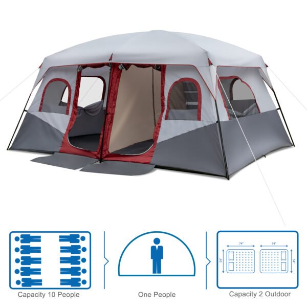 ExpeditionX™ 10-Person Dual-Room Camping Tent - Image 8